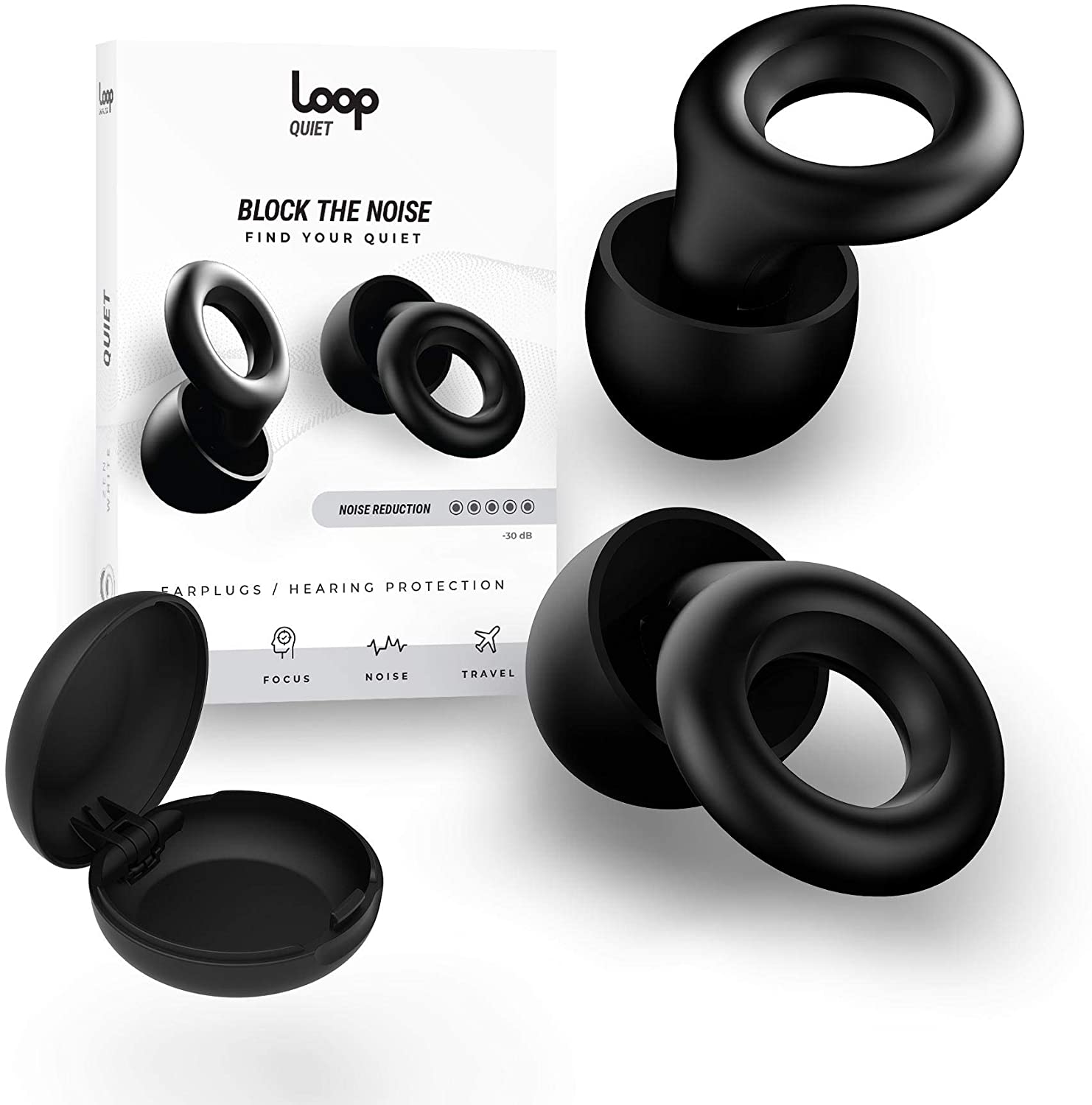 Loop Quiet Ear Plugs for Noise Reduction - Black for sale online
